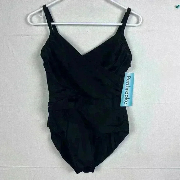 Penbrooke Chlorine Resistant One‎ Piece Black Size Small Swim Suit - Picture 1 of 12